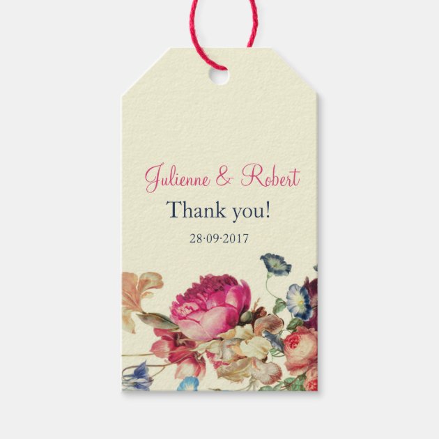 Antique Garden | Custom Vintage Wedding Favor Tags Pack Of Gift Tags