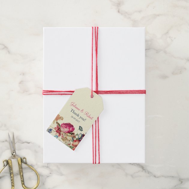 Antique Garden | Custom Vintage Wedding Favor Tags Pack Of Gift Tags-2
