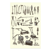 Antique Garden Tools from Old Dictionary posters