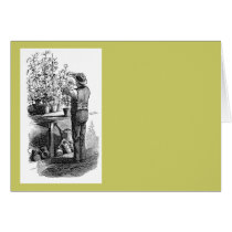 Antique Gardner Florist Gardening Engraving Greeting Cards