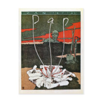 Antique German magazine Pan vintage ad Postcard