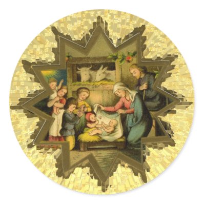 Antique German Nativity on Sticker