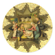 Antique German Nativity on Sticker by lkranieri Antique German Nativity on Sticker