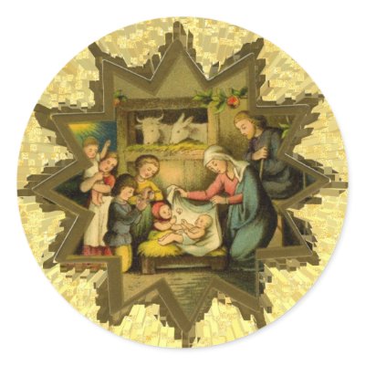 Antique German Nativity on Sticker
