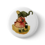 Antique Girl Elephant Button