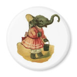 Antique Girl Elephant Fridge Magnets