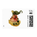 Antique Girl Elephant Postage Stamps