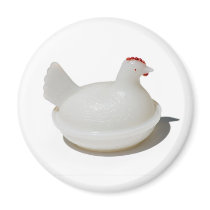 Antique Glass Chicken Magnet by bluerabbit Antique Glass Chicken Magnet