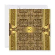 Antique Gold Book 3 Mens 60th Birthday Party Man Invites