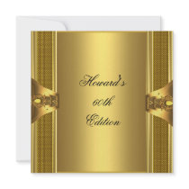Antique Gold Book Mens 60th Birthday Man Invitation