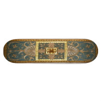 Antique Gold Decorated Art Skateboard