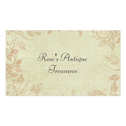 Antique Gold Viintage Floral Vine Wedding Business Card Templates (front side)