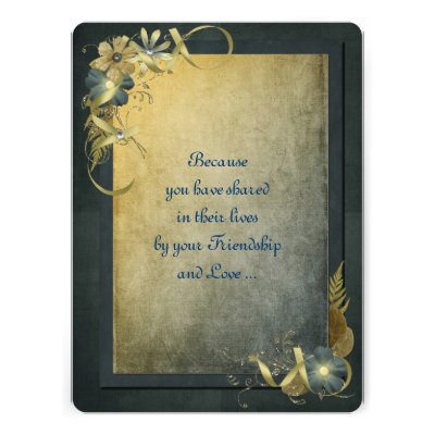 Antique Gold Vow Renewal Custom Invitations