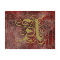 Antique Goth Syle Monogrammed Cards,Letter A postcards