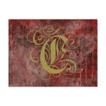Antique Goth Syle Monogrammed Cards, Letter C postcards