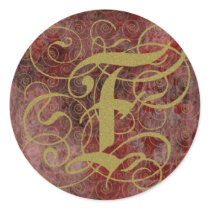 Antique Goth Syle Monogrammed Cards, Letter F stickers