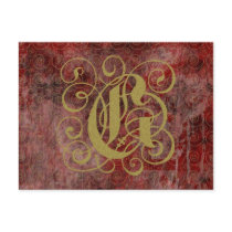 Antique Goth Syle Monogrammed Cards, Letter G postcards