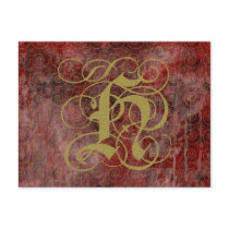 Antique Goth Syle Monogrammed Cards, Letter H postcards