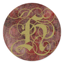 Antique Goth Syle Monogrammed Cards, Letter H stickers