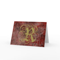 Antique Goth Syle Monogrammed Cards, Letter R