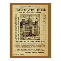 Antique Grand Central Hotel ad New York City Postcard
