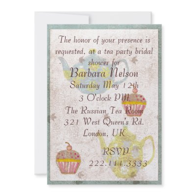 Antique Inspired Tea Party Invitation by DizzyDebbie
