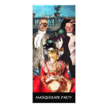 ANTIQUE ITALIAN PUPPETS MASQUERADE COSTUME PARTY PERSONALIZED INVITES