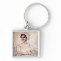 Antique Jane Austen Portrait Keychains