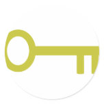 antique Key Round Sticker