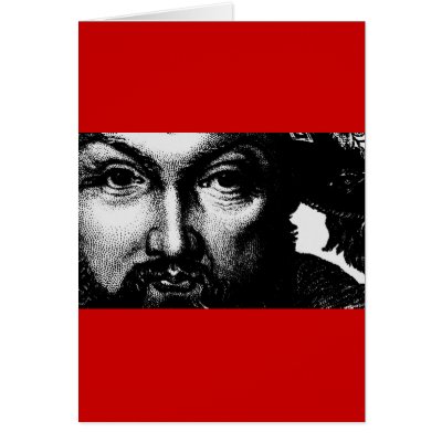 Antique King Henry VIII Stares Back Portrait Greeting Cards by Britishness