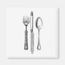 Antique knife fork and spoon combo Decoration Fridge Magnets