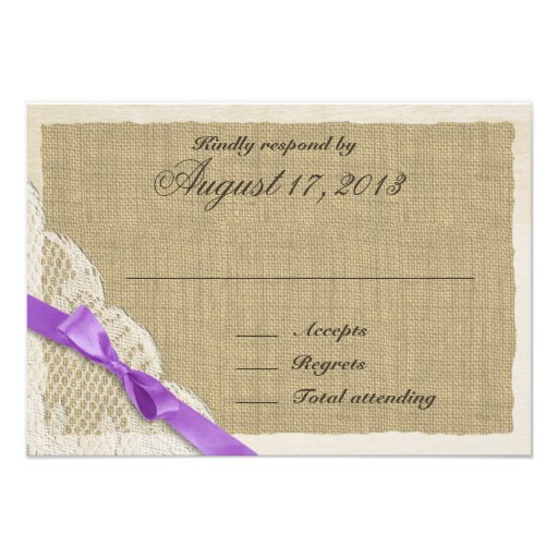 Antique Lace and Lavender Country Response Card