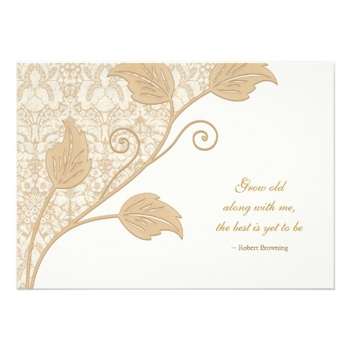 Antique Lace and Leaves Wedding Invitation