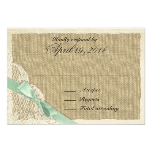 Antique Lace and Mint Country Response Card