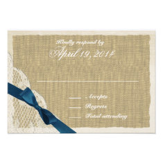 Antique Lace and Navy Country Response Card