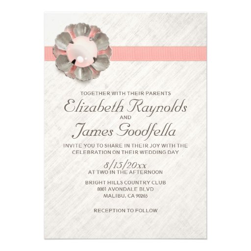 Antique Lace and Pearl Wedding Invitations