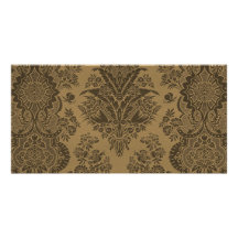 Antique Lace Brown Customized Photo Card