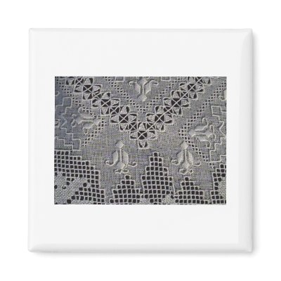 Antique Lefkara Embroidery Fridge Magnet by SkefflingDesigns