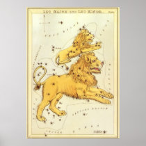 Antique Leo, the Lion, Signs of the Zodiac Posters
