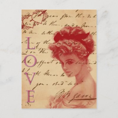 image of love letter. Antique Love Letter Post Card by rosaamarilla