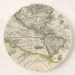 Antique Map, America Sive Novus Orbis, 1596 Drink Coasters Antique Map, America Sive Novus Orbis, 1596 Drink Coasters