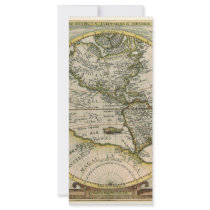 Antique Map, America Sive Novus Orbis, 1596 Custom Rack Cards