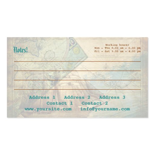 Antique Map - Business Card (back side)