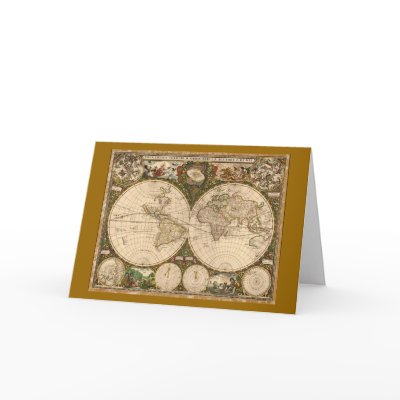 ANTIQUE MAP CARDS by EarthGifts