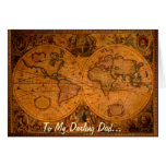 ANTIQUE MAP Father's Birthday Card