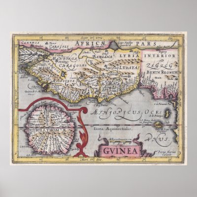 Antique Map, Guinea - African Coast, Kaerius Repro Posters by AntiqueImages