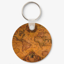 ANTIQUE MAP keychains