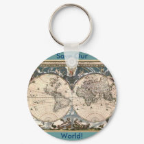 ANTIQUE MAP keychains