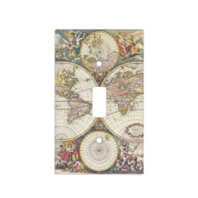 Antique Map Light Switch Cover