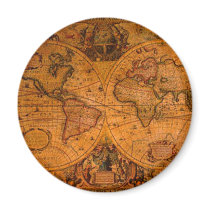 ANTIQUE MAP FRIDGE MAGNET